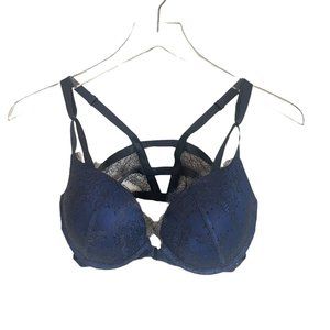 Victoria's Secret 34D Very Sexy Push-Up Bra Pigeonnant Strappy Front Closure